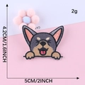 Cartoon dog embroidery patch for children clothing with dimensions 5cm by 4.2cm - Grey Khaki Dog-Self Adhesive