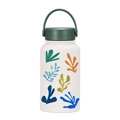 650ml cream wide-mouth sports water bottle with colorful Matisse art plant prints - Matisse Art Print