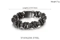 Bracelet vintage pour hommes en acier titane noir avec motif X, longueur 215mm et fermoir - Style à Motif de Grille Croisée (KB118536-BDJX)