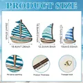 Guía de tallas para set de 3 barcos de vela de madera estilo mediterráneo decorativos - Juego de 3 Cuadros de Veleros de Madera (Y24Y50897_Q)