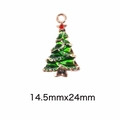 Ciondolo albero di Natale in smalto verde e oro per la creazione di gioielli fai da te - 47# Albero di Natale