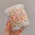 Elastici per capelli colorati spessi ad alta elasticità in barattolo trasparente porta - Barattolo / 1# Colori Caramella Piccoli Anelli (Circa 2000 Pezzi)