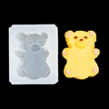 Molde de silicona de oso grande para manualidades con muestra de oso amarillo - Transparente