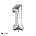 Large 32-inch silver foil number 1 balloon for birthday party decorations and events - Number 1 / Silver