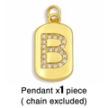 Hip hop style gold letter B pendant with sparkling crystals on white background - Gold Letter B Pendant (Without Chain)