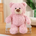 Simpatico orsacchiotto di peluche rosa seduto su scaffale con pelliccia morbida e soffice - Orsetto Rosa / 30cm