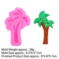Tropical coconut tree silicone mold for fondant and chocolate crafts with detailed texture - 4# Palm Tree / Pink