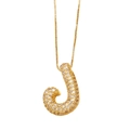 Collier lettre J doré personnalisé orné de zircons cubiques avec une fine chaîne box - Lettre J