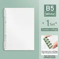 B5 translucent PP binder covers in white with two large green silent leaf rings - 26 Holes B5 / White