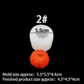 Mini pumpkin silicone mold for candles with orange pumpkin wax sample and size details - 2# Medium Pumpkin / Clear