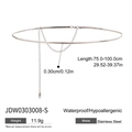 Catena da vita a serpente in acciaio inossidabile argento, impermeabile e anallergica - Stile Argento (JDW0303008-S)
