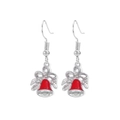 Festive Christmas bell earrings with red bow and silver hook for women holiday outfits - 23. Bell Earrings