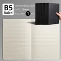 B5 notebook with black hard cover and 72 pages of lined cream paper for students - B5 Lined Black Card Style