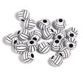 White acrylic volleyball pattern beads for DIY jewelry making and handmade crafts - 12mm Volleyball