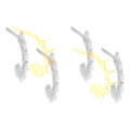 18K gold plated C-shaped hoop earrings with inlaid white pearls for women - Gold Half Round Pearl Studs (JQH0034-GG)