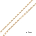 Catena placcata oro 18K larghezza 4,5mm per creazione di gioielli fai da te - Catena a Diamante 4.5mm (1m/pezzo)