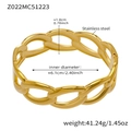 Detail view of gold-plated stainless steel chain link bracelet with size and weight info - Gold Chain Style (Z022MC51223)