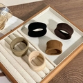 Five-piece set of velvet hair ties in black, brown, khaki, and beige tones - 3# Black & Coffee Color System