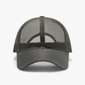 Mesh trucker cap in army green with breathable back panel and reinforced brim - Green