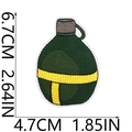 Army green canteen embroidered patch for camping with size markers 6.7cm x 4.7cm - Water Bottle Style