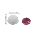 Moule en silicone diamant à 3 cavités avec gemme violette et mesures de taille - Petit diamant à fond plat