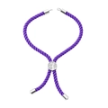 Purple braided cord bracelet with silver Tree of Life charm and adjustable knot - Bracelet: 27
