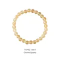 Single strand citrine beaded bracelet with 8mm polished translucent yellow crystal stones - Natural Citrine Single Loop Style (WB335)