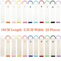 Set van 22 kleurrijke handgemaakte geweven stoffen sleutelhangers met D-ringen - Set van 22 (16 cm lang)