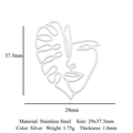 Silver stainless steel abstract face pendant with size specs 29x37.3mm and weight 1.75g - Silver Abstract Face (5Pcs/Pack)