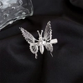 Elegant hollow butterfly hair clip in silver metal with tassels for traditional styling - 9# Silver Hollow Butterfly Duckbill Clip