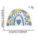 Toppa ricamata arcobaleno con cuore e misure dettagliate di 6,5x4,5 cm - Toppa a cartoni animati 4#