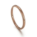 Minimalist polished titanium steel ring in rose gold finish for daily stacking - Coffee