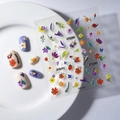 Stickers ongles 5D motif fleurs de printemps et abeilles colorées modèle FEB-583 - Fleurs printanières et abeilles (FEB-583)