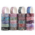 Set of 24 rolls washi tape with diverse floral and botanical prints for journaling - Discovery Washi Floral