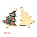 Green enamel Christmas tree charm in gold finish for DIY jewelry necklaces and bracelets - Polka Dot Christmas Tree (A3-093)