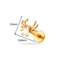 Goldener Spinnen-Labret-Stecker aus Edelstahl mit Kristall-Zirkonia-Einlage - Gold Spinne Stil (2614-4#金)