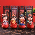 Set of 4 ancient Chinese court lady figurines resin roly-poly desk ornaments - -37 Small 4 / Ancient Style Ornament Series