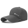 Deep grey quick-dry baseball cap with extended brim and reflective trim details - Adjustable / Dark Gray
