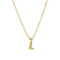 Polished 18k gold bubble balloon letter L pendant on a delicate chain necklace - Letter L