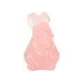 Hand-carved pink crystal Peter Rabbit figurine with polished translucent finish - Rose Quartz