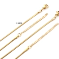 Collana a catena serpente dorata in acciaio inox con chiusura a moschettone e 1,5mm - Catena a Serpente 45+5cm 1.5mm