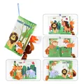 Libro de tela de animales del bosque para bebés con colas 3D y páginas de papel crujiente - Estilo Animales del Bosque (NO.JL568-2)