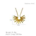 Collana a sole dorata in acciaio inossidabile con dimensioni 22x30mm e catena regolabile - Oro