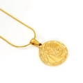 Vintage style gold Libra zodiac pendant necklace with a fine snake chain for women - Gold Libra