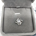 Collana quadrifoglio in argento S925 con cristallo rotante in scatola di velluto - Solo ciondolo / Oro Bianco