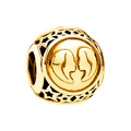 Golden Gemini zodiac charm with hollow star details for DIY beaded bracelets - Gemini / Gold