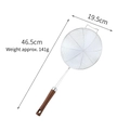 Passoire araignée 19,5 cm en acier inoxydable avec manche en bois et crochet - 19,5 cm (20#)