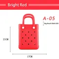 Mini EVA perforated tote bag in bright red with DIY holes and waterproof design - Red