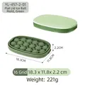 Moule à glaçons vert à 16 cavités sphériques avec couvercle plat en silicone - Couvercle Plat Boule De Glace-Vert-16 Grilles