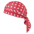 Detail of red paisley durag with white star print and adjustable tie-back design - One Size / 6# Star Red